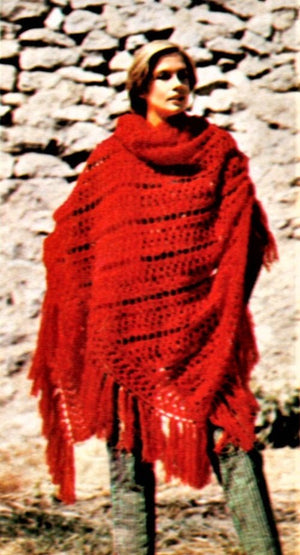Ladies Crochet Lacy Shawl Pattern, Triangular Wrap, Instant Download