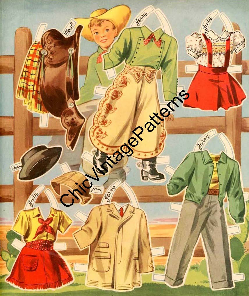 Dude Ranch Paper Dolls - Family Western Costumes