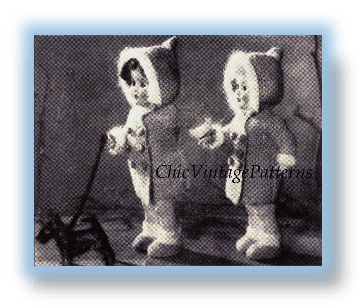 Knitted Doll's Clothes Pattern, 6.1/2 inch Doll, Instant Download