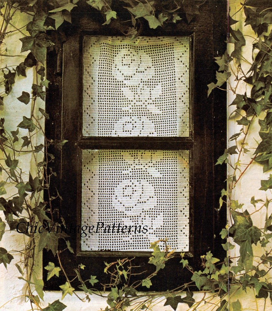 Crochet Curtain Pattern, Home Decor, Instant Download