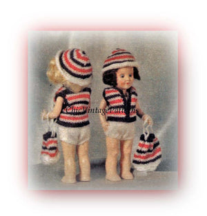 Knitted Doll's Clothes Pattern, 6.1/2 inch Doll, Instant Download