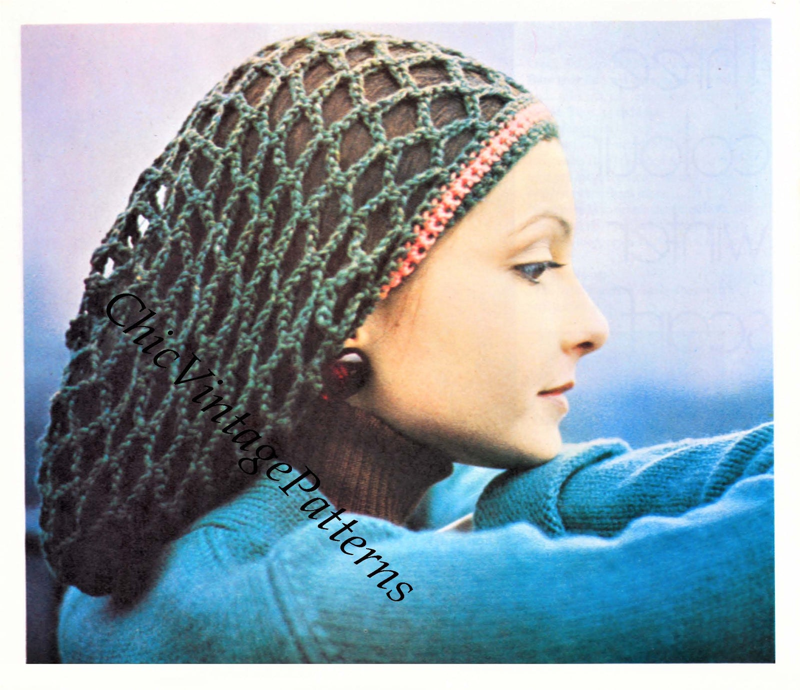 Crochet Hat Pattern, Ladies Crochet Snood, Instant Download