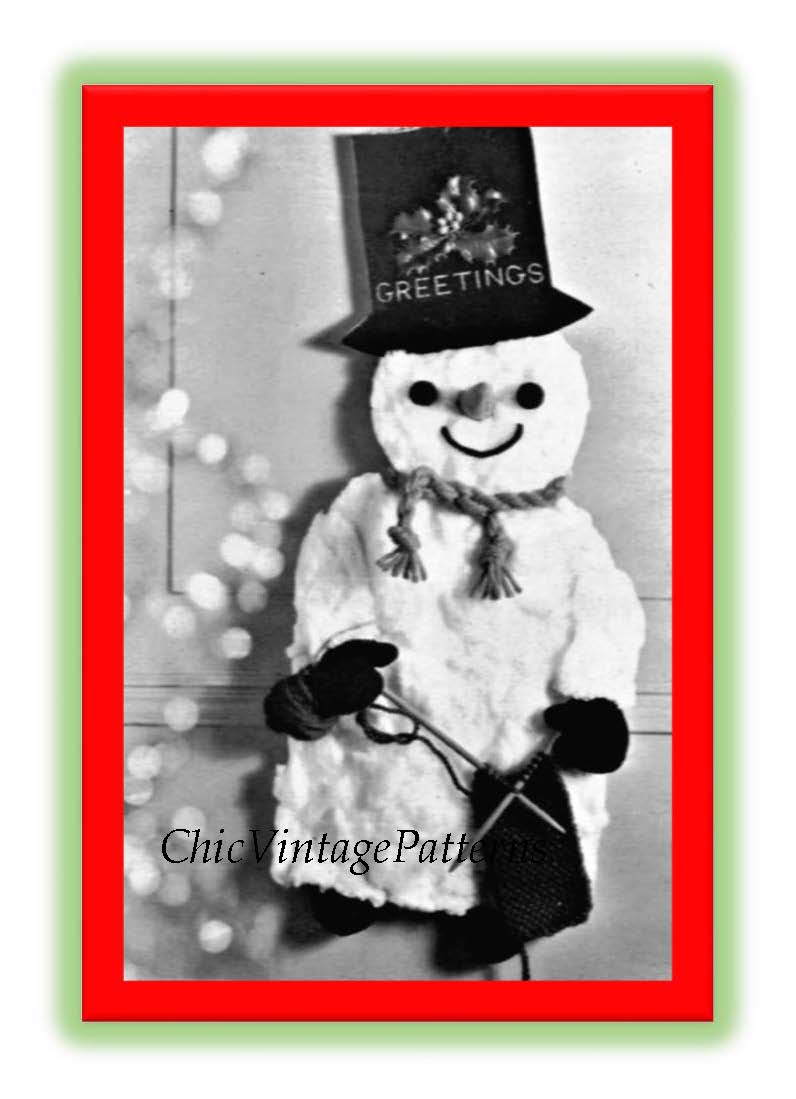 Christmas Snowman Pattern, Craft PDF Pattern, Instant Download