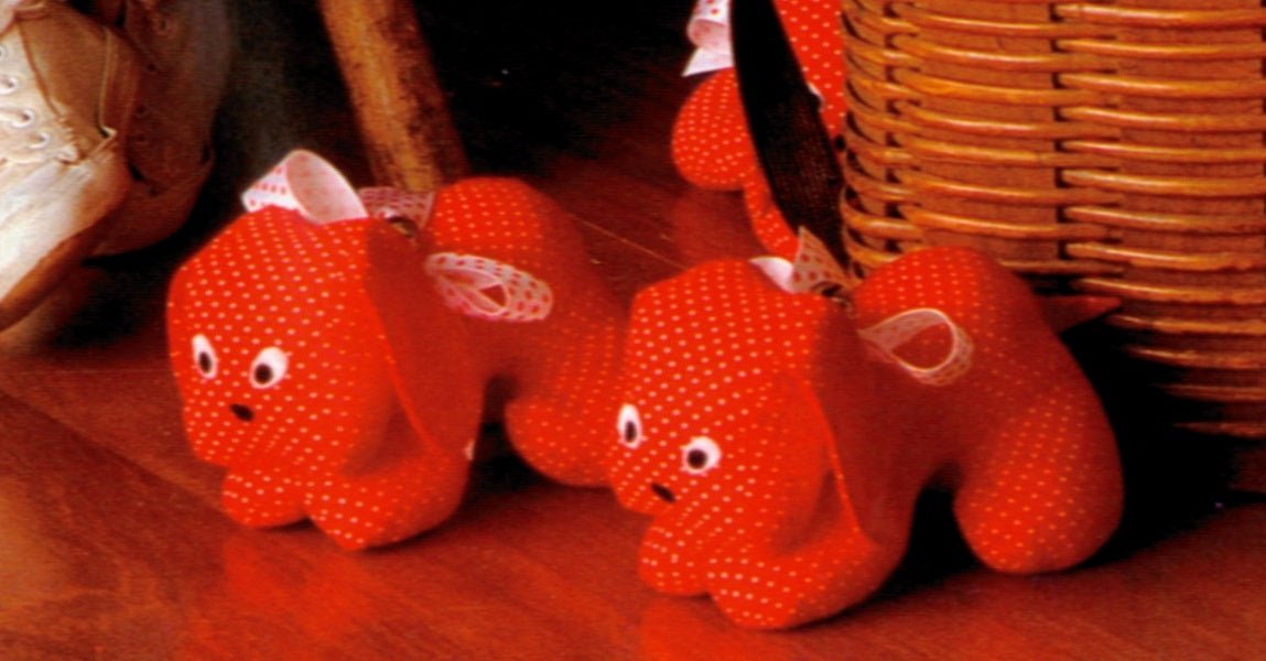 Soft Toy Dog and Puppies Sewing Pattern, Digital Download Pattern