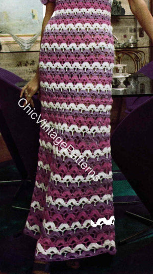 Crochet Dress Pattern, Ladies Summer Hostess Dress, Digital Pattern