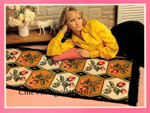 Cross Stitch Floor Rug and Cushion Pattern, Instant Download