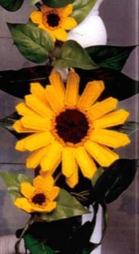 Plastic Canvas Sunflower Garland, Instant Download Pattern