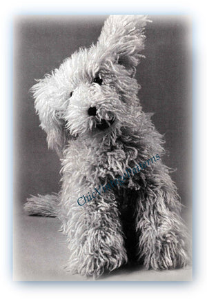 Knitted Toy Dog Pattern, Soft Furry Dog, Instant Download