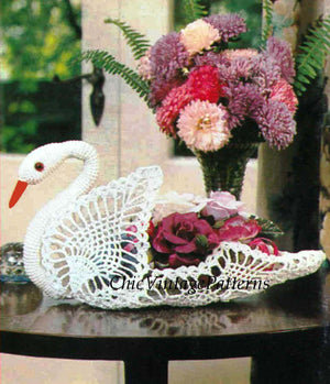 Crochet Swan Pattern, 1970's Ornamental Swan, Instant Download