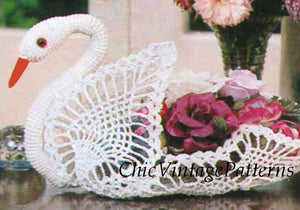 Crochet Swan Pattern, 1970's Ornamental Swan, Instant Download