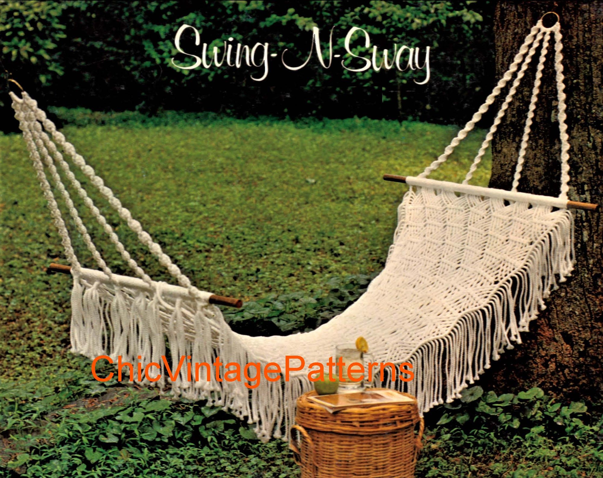 Casual Macrame Hammock Pattern, Home Decor, Instant Download