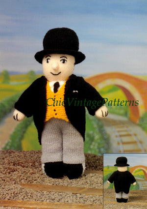 The Fat Controller Knitting Pattern, Sir Topham Hatt Soft Toy, Instant Download