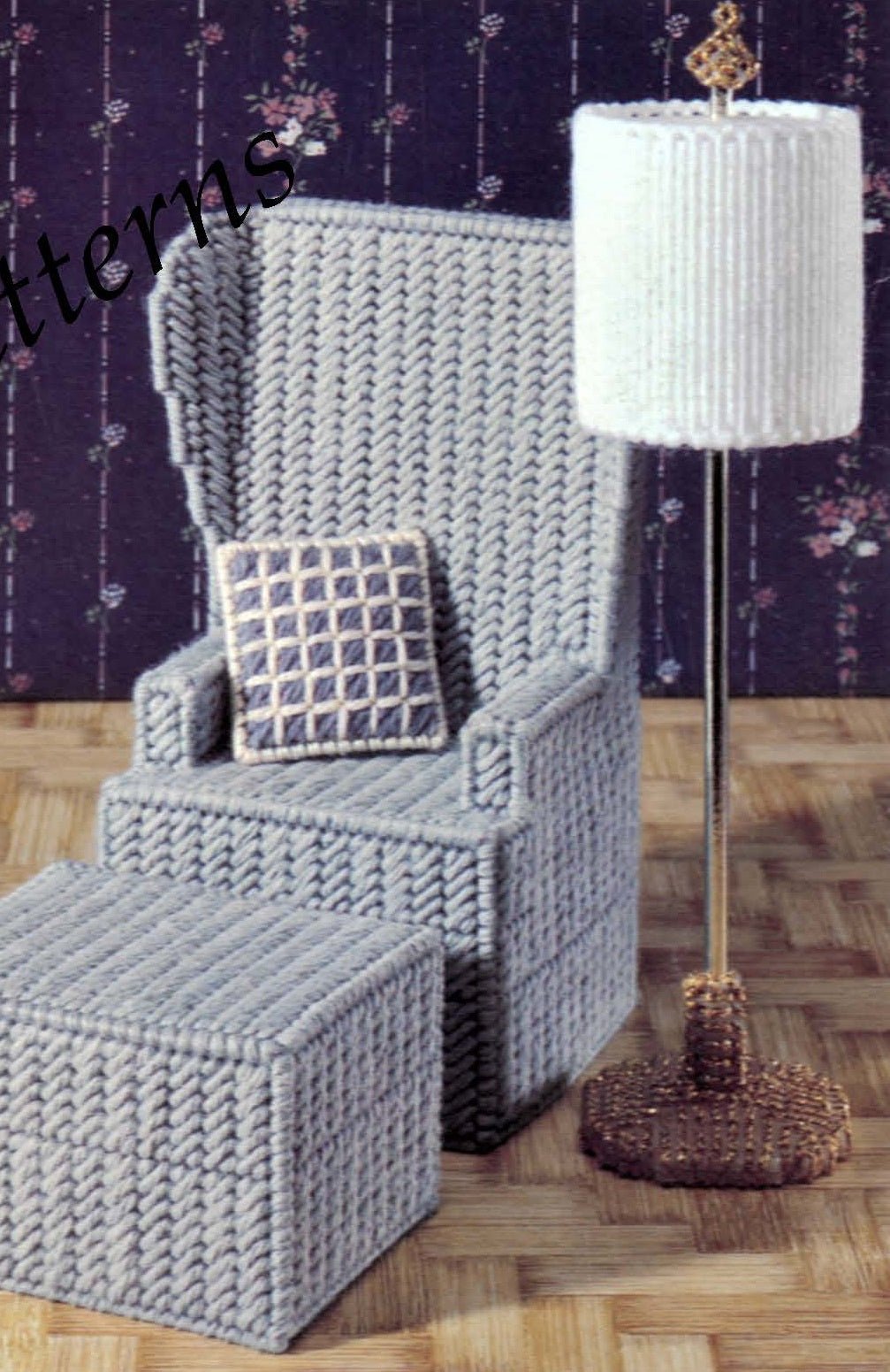 Plastic Canvas Living Room Pattern, Fashion Doll, Instant Download