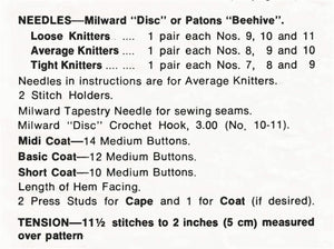 Children's Knitted Coat Pattern, Three Sizes, Instant Download
