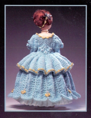 Doll's Dress Knitting Pattern, Victorian Style, 15 inch Doll, Instant Download