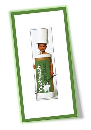 Easy Children's Costume, Cardboard Toothpaste Tube Fancy Dress, PDF Pattern
