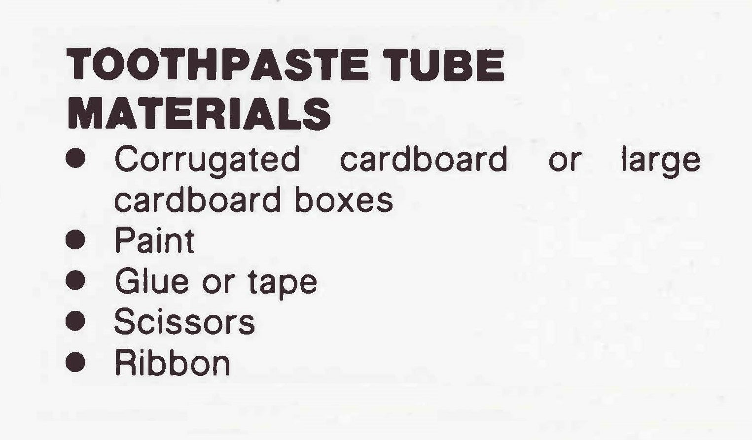 Easy Children's Costume, Cardboard Toothpaste Tube Fancy Dress, PDF Pattern