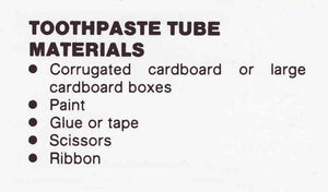 Easy Children's Costume, Cardboard Toothpaste Tube Fancy Dress, PDF Pattern