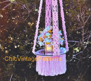 Retro Macrame Hanging Table Pattern, Instant Download