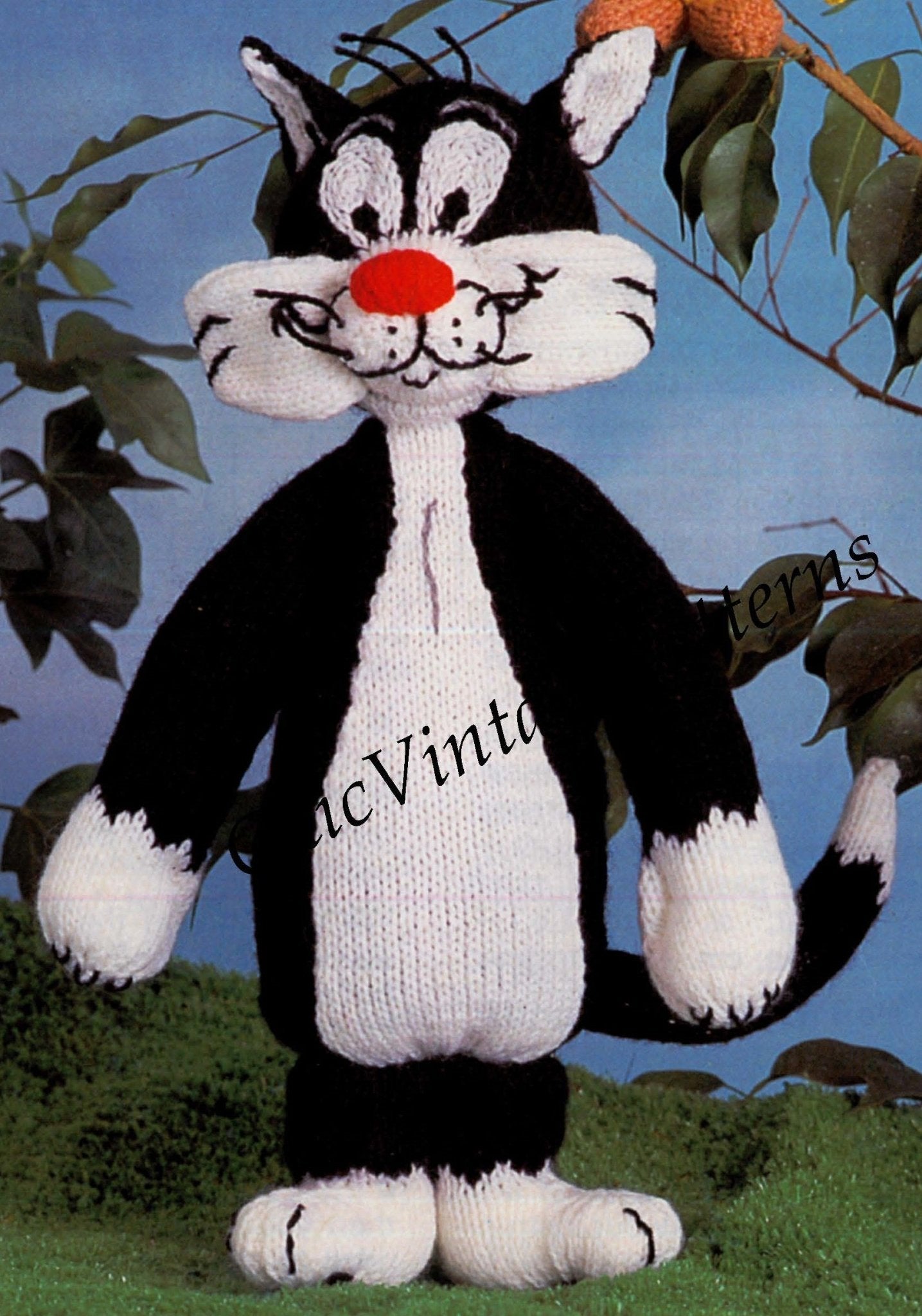 Tweety and Sylvester Knitting Pattern, Soft Toy, Digital Pattern