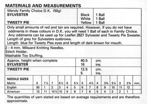 Tweety and Sylvester Knitting Pattern, Soft Toy, Digital Pattern