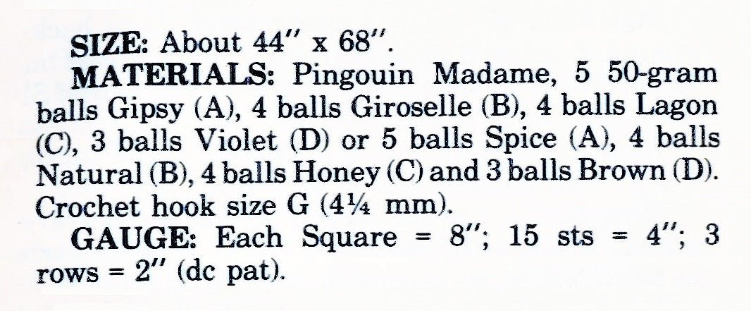 Easy-To-Crochet Afghan Rug Pattern, Crochet Squares, Instant Download