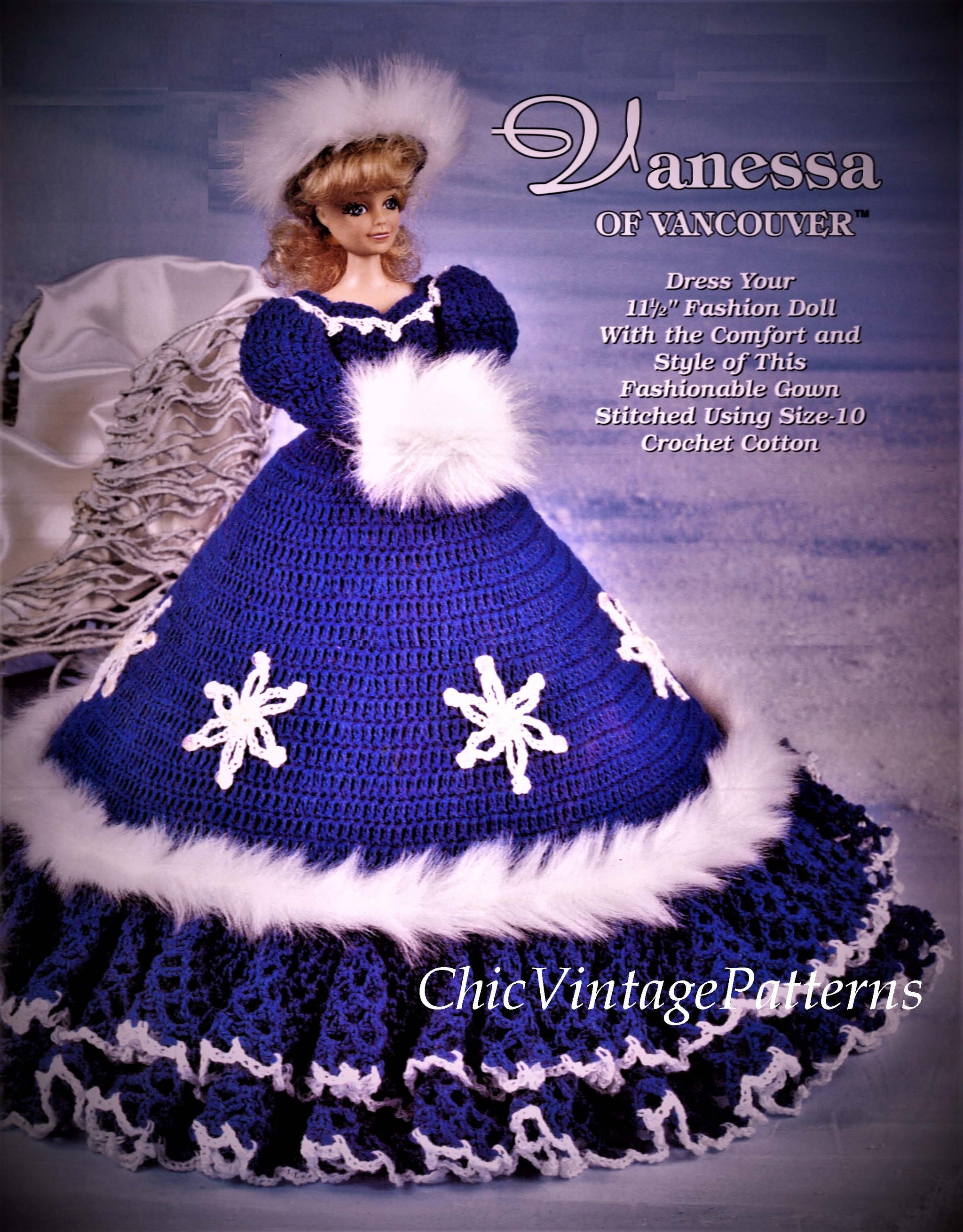Crochet Fashion Doll Winter Outfit, 11.1/2 inch | ChicVintagePatterns Crochet Fashion Doll Winter Outfit, 11.1/2 inch | ChicVintagePatterns