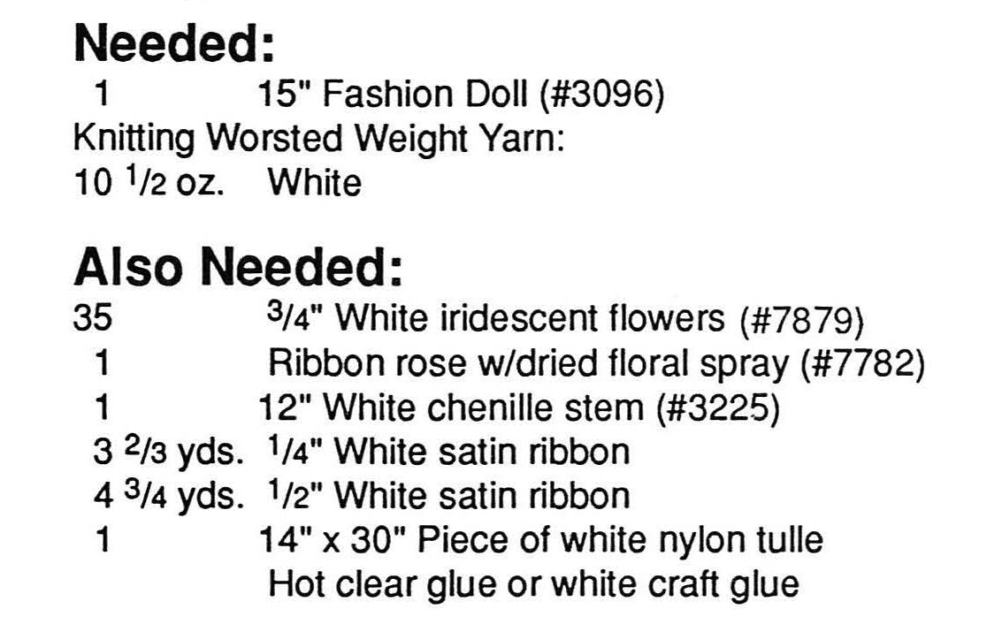 Dolls Victorian Wedding Dress Crochet Pattern, Instant Download