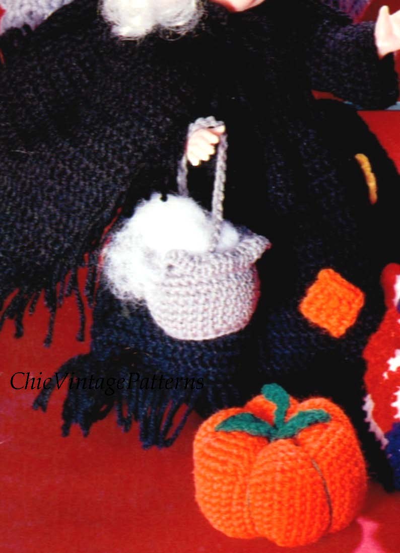 Doll Witch Dress Pattern, Instant Download, Halloween, 13 inch Doll