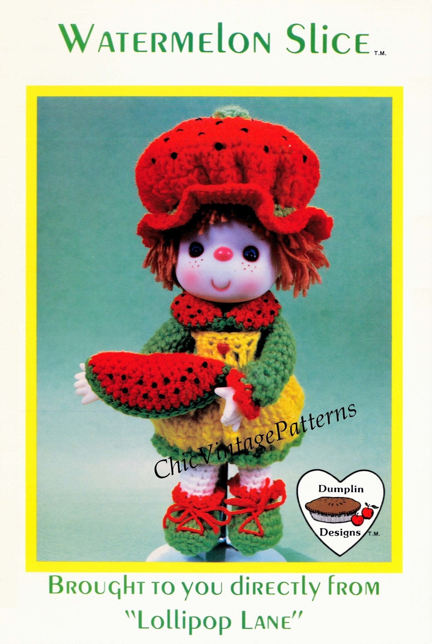 Lollipop Lane Doll Pattern, Watermelon Slice, Instant Download