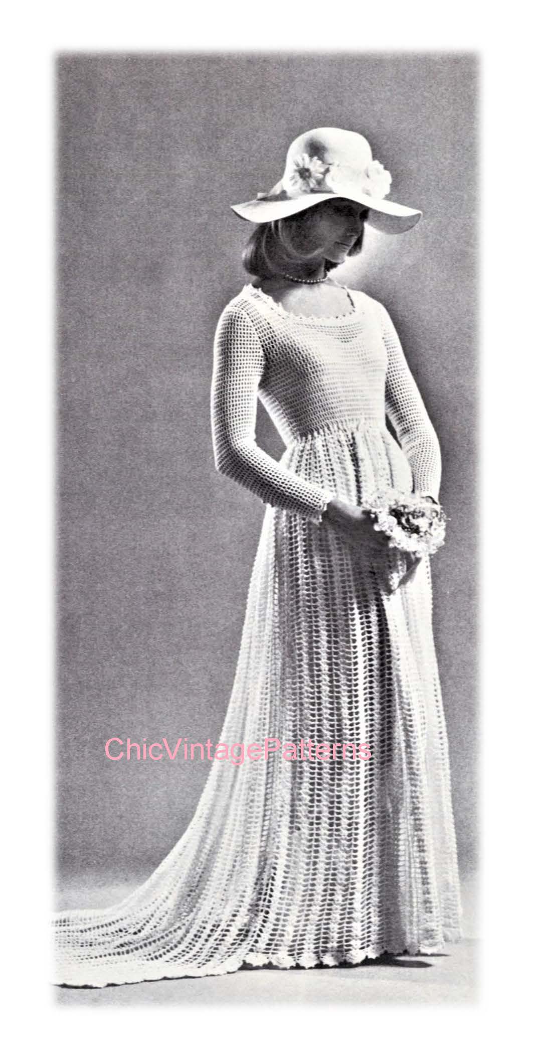 Crochet Vintage Bride's Gown Pattern | ChicVintagePatterns Crochet Vintage Bride's Gown Pattern | ChicVintagePatterns