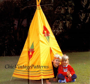 Wigwam, Indian Teepee Sewing Pattern, Cubby House, Instant Download