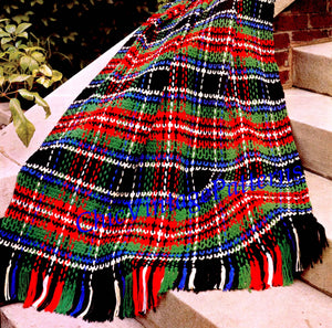 Crochet Plaid Afghan Pattern, Tartan Rug, Digital Crochet Pattern