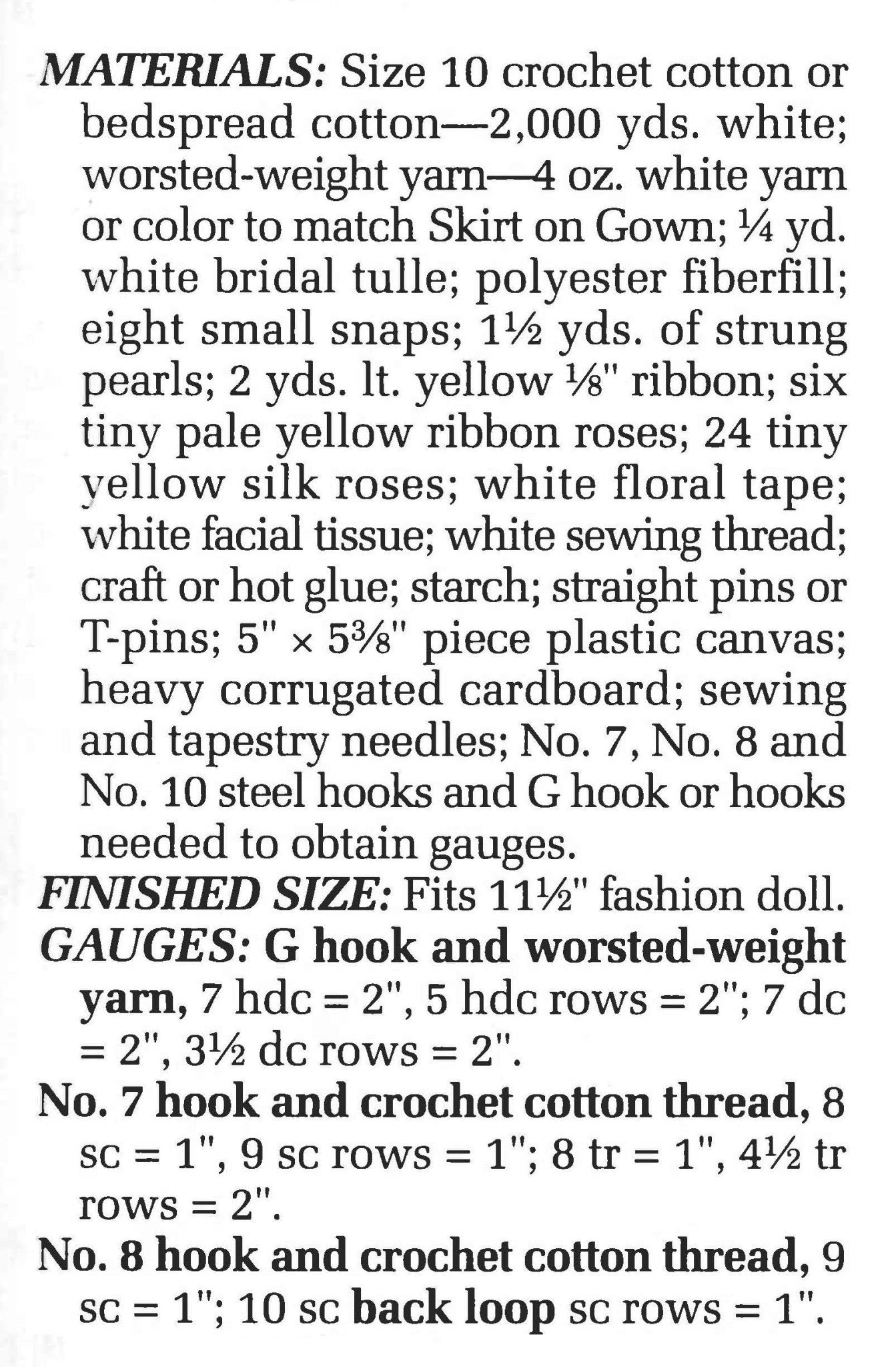 Doll's Crochet Wedding Dress Pattern, 11/2 inch Doll, digital Download