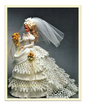 crochet barbie wedding dress pattern CROCHET WEDDING DRESS for BARBIE beginners friendly easy tutorial Alex Crochet