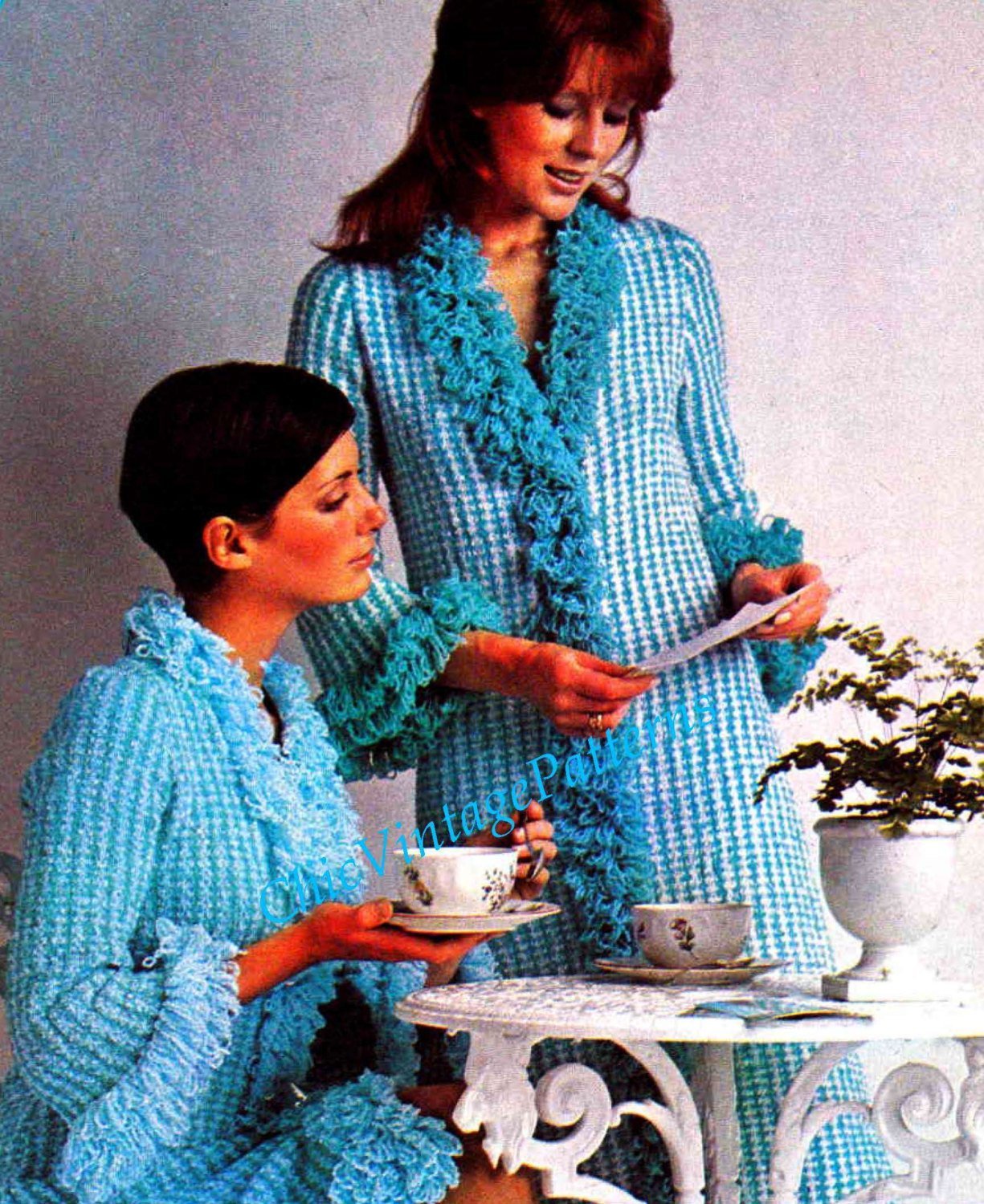 Ladies Knitted Retro Dressing Gown Pattern | ChicVintagePatterns Ladies Knitted Retro Dressing Gown Pattern | ChicVintagePatterns