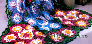Crochet Afghan Rug Pattern, A Field of Flowers Afghan, Instant Download
