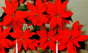 Christmas Wall Decoration, Poinsettia Flowers Pattern, Instant Download