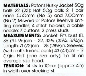 Knitted Jacket and Hat Pattern, Ladies Cardigan, Digital Pattern