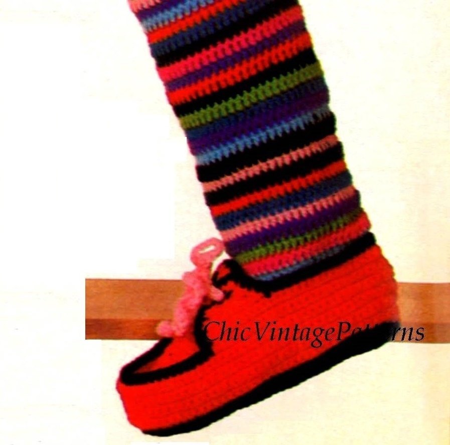 Christmas Stocking PDF Crochet Pattern, Novelty Red Shoe Stocking