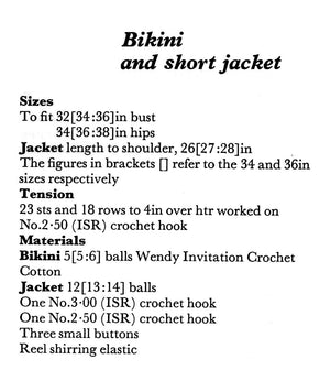 Crochet Bikini and Jacket Pattern, PDF Crochet Pattern