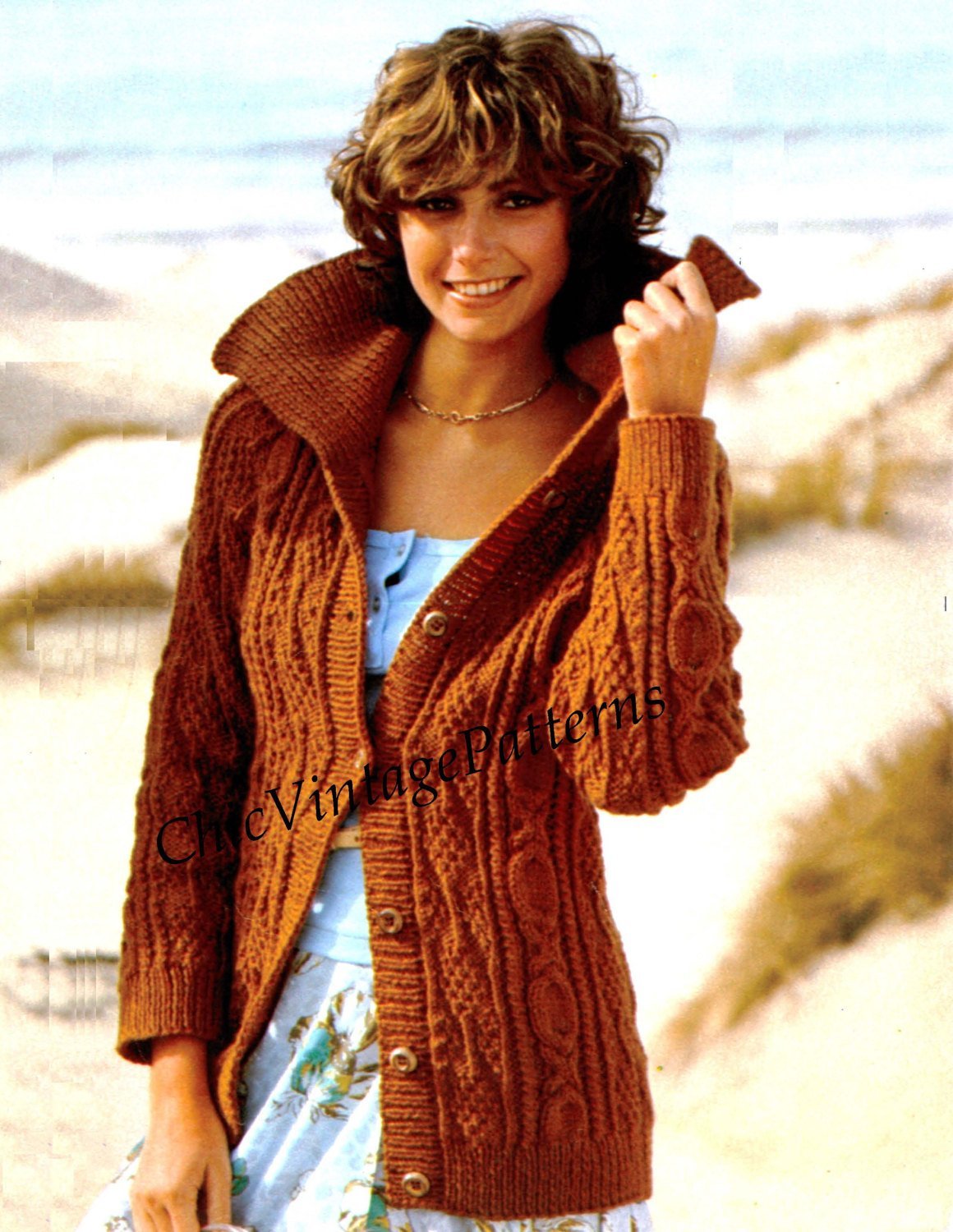 Aran Cardigan Knitting Patterns Knitted Jacket Pattern, Ladies