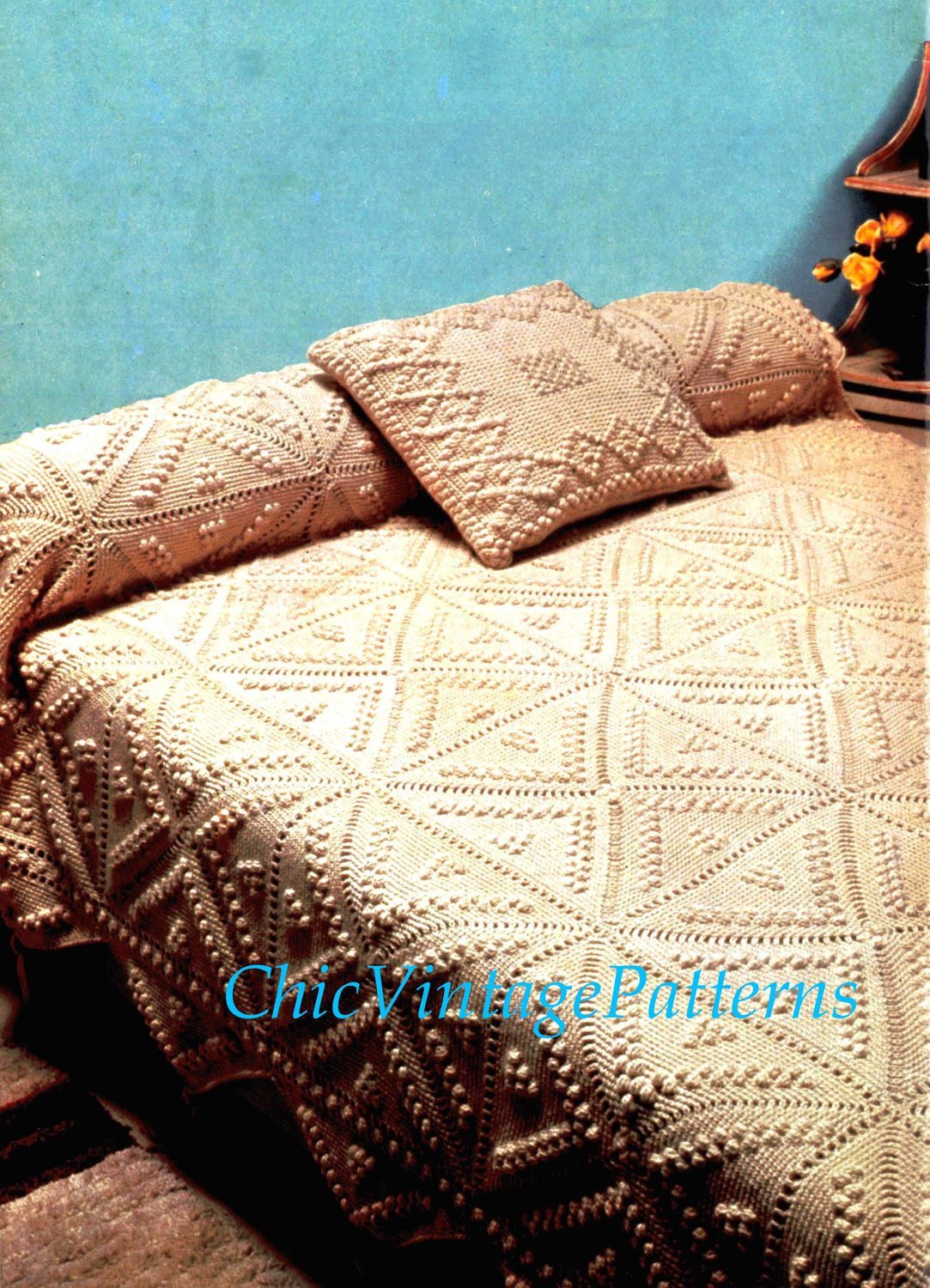 Crochet Bedspread and Cushion Pattern, Home Decor, Instant Download