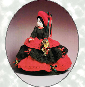 Christmas Belle Knitted Doll's Dress, 15 inch Doll, Instant Download, Christmas Decoration
