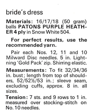 Knitted Wedding Dress Pattern, Instant Download, Beautiful Lace Detail