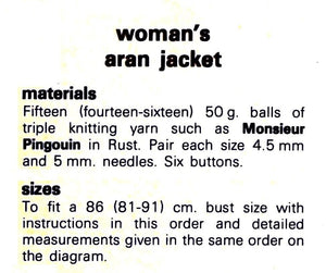 Knitted Jacket Pattern, Ladies Aran Cardigan, Long Line, Instant Download