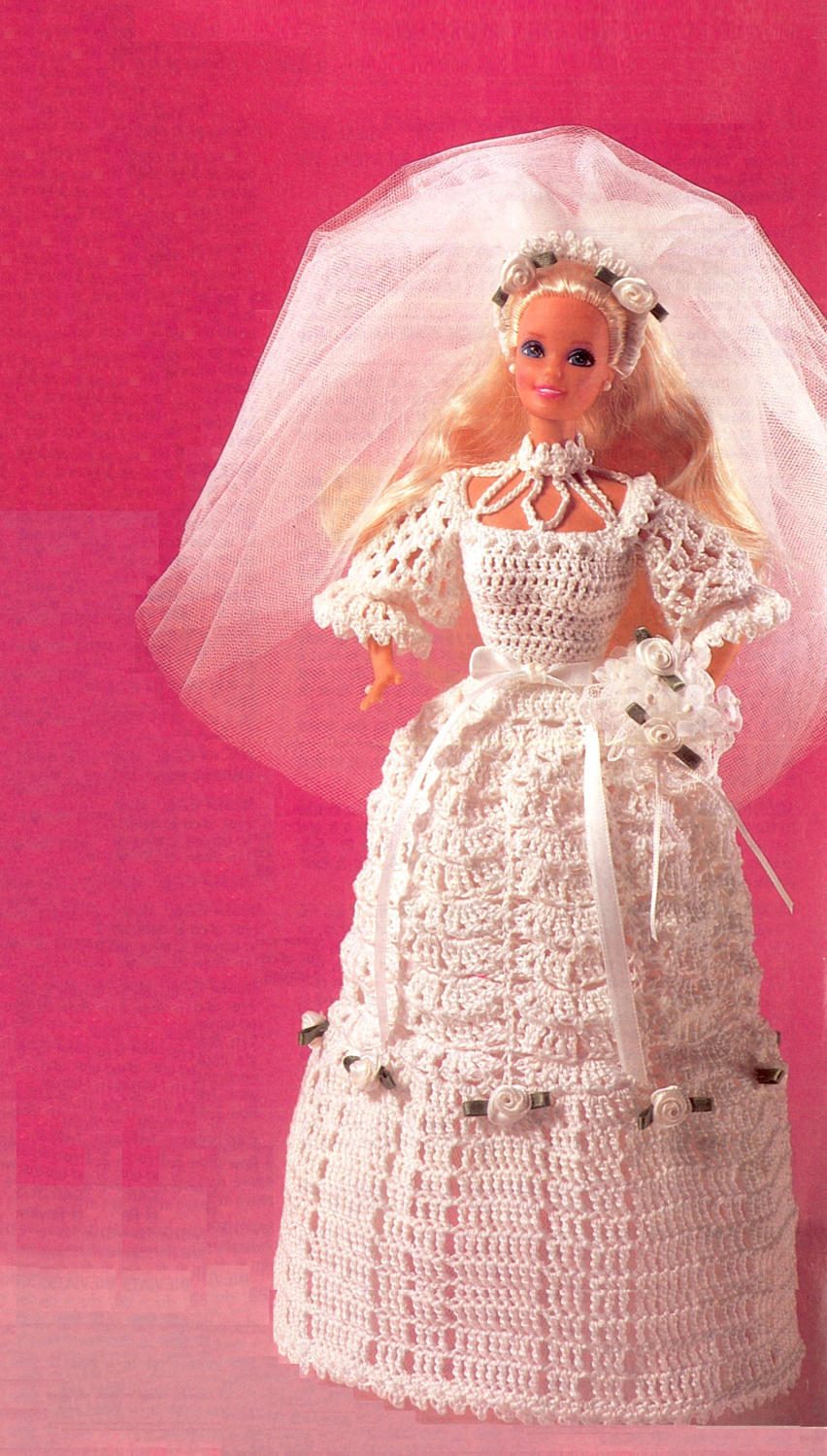 crochet bride doll dress pattern Crocheted Barbie Bride Dress Pattern Design 525