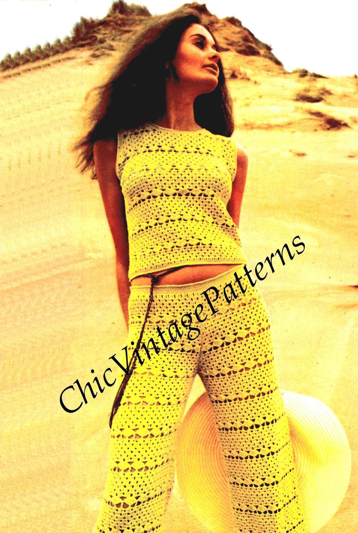 Crochet Pants and Top Pattern, Instant Download, Retro Pattern