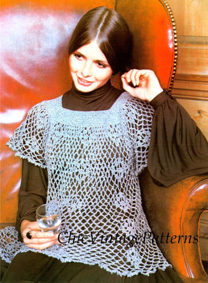 Crochet Ladies Lacy Smock, Pretty for Day or Evening, Digital pattern