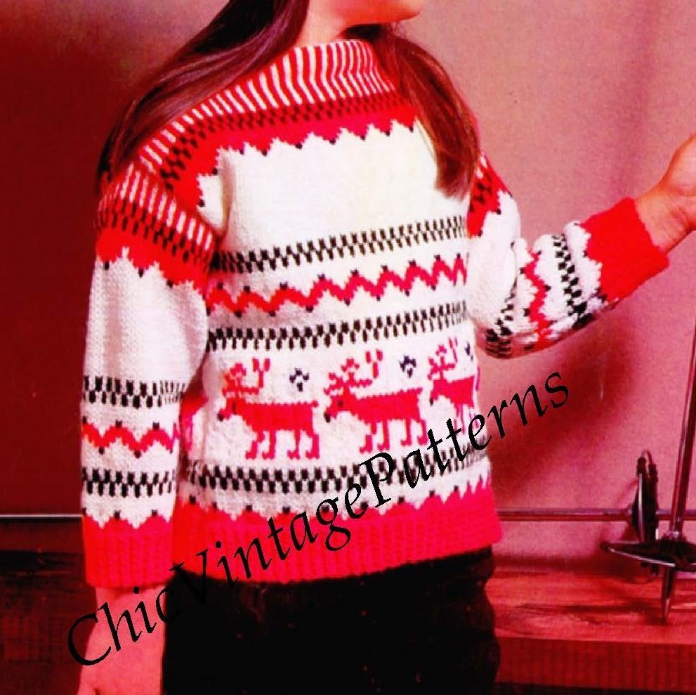 Knitted Children's Sweater and Hat Pattern